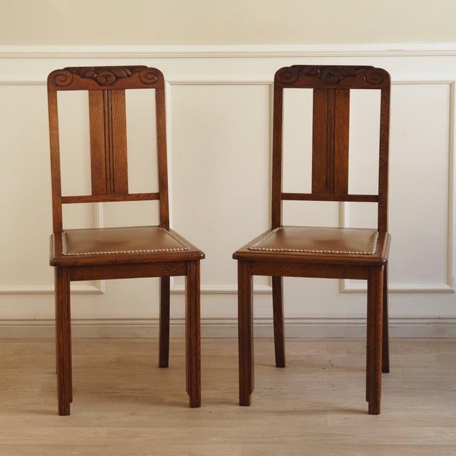 Art Nouveau Oak Chairs, 1890s, Set of 6 For Sale - Image 11 of 17