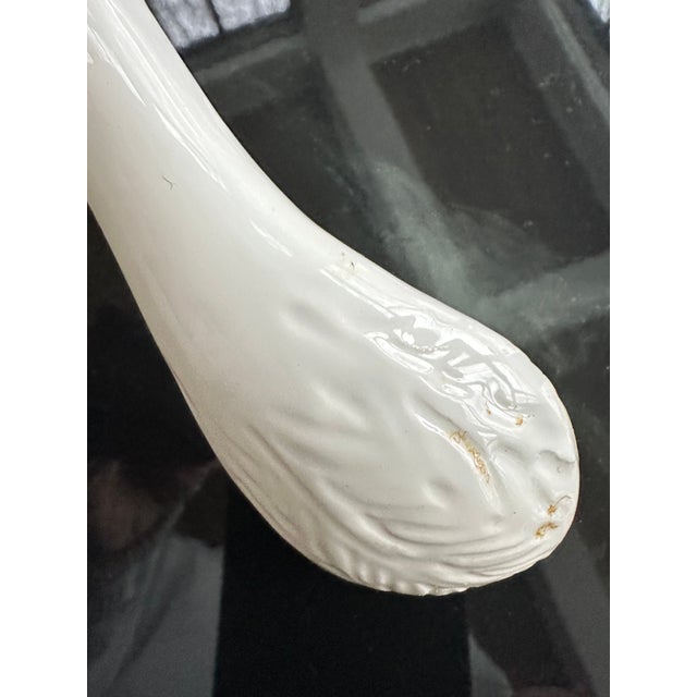 Stunning Tureen and Platter in Lettuce Form, Crisp White Glaze, Italian, 1960 For Sale - Image 11 of 12