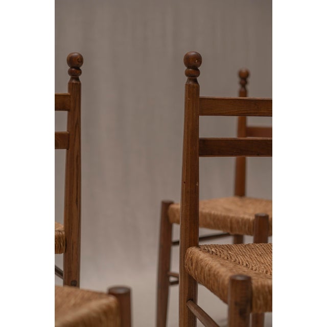 Beige Italian Fruitwood Dining Chairs, 1960s, Set of 6 For Sale - Image 8 of 18