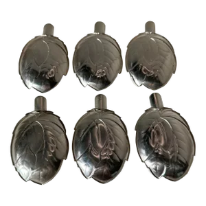 Wmf Metalworks Art Nouveau Leaf Aluminum Ashtrays - Set of 6 - German