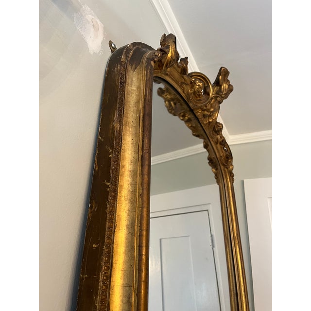 Late 18th Century 19th Century Tall French Gilt Mirror For Sale - Image 5 of 9