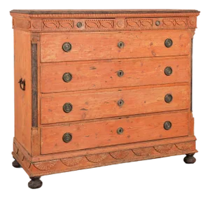 Early 19th Century Danish Pine Tall Chest of Six Drawers