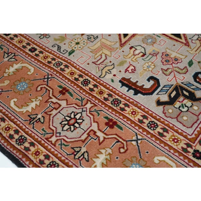 19th Century Extremely Fine Persian Tabriz Wool & Silk Rug 5'0" X 6'0" For Sale - Image 5 of 10