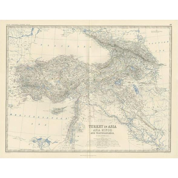 Mid 19th Century Antique Map of Turkey in Asia by A. K. Johnston, 1865 For Sale - Image 5 of 5