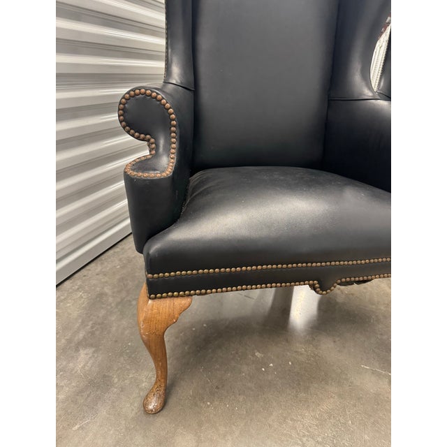 English Old Leather Chairs - A Pair For Sale - Image 3 of 7