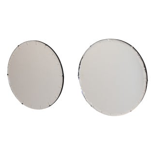 Frameless Circular Mirrors, 1920s, Set of 2 For Sale