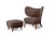 Moonlight sheepskin set of tmbo lounge chair & pouff by mazo design dimensions: w 90 x d 68.5 x h 87 cm / w 49 x d 49 x h...