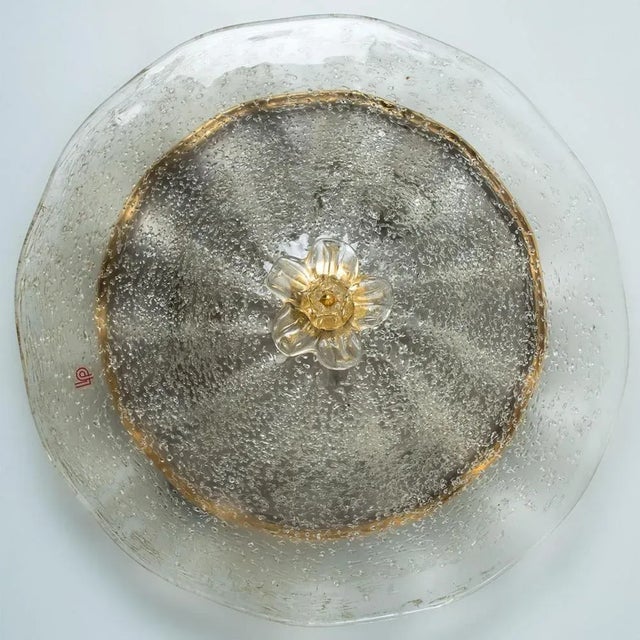 Metal Clear Glass Flush Mount in Murano Glass from Barovier & Toso, Italy, 1969 For Sale - Image 7 of 15