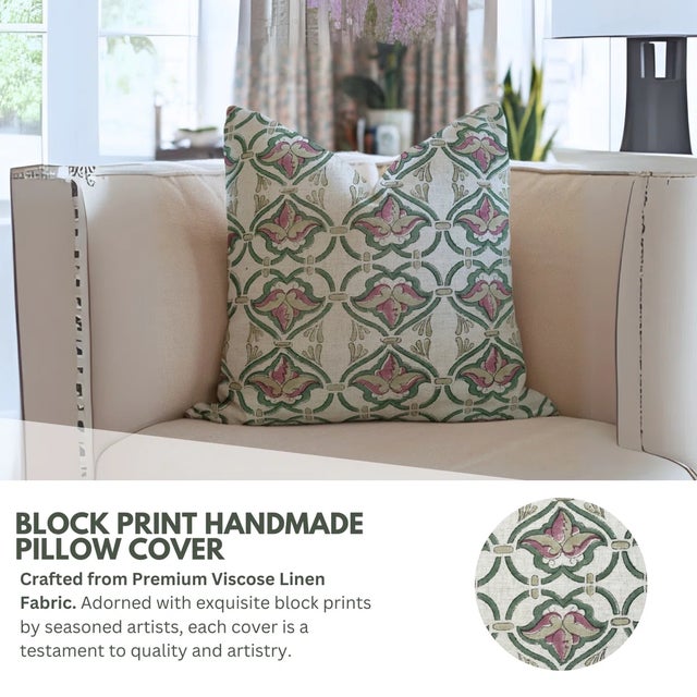 Bring natural charm into your space with our Hridyavan block print handmade cushion cover. Inspired by lush forest...