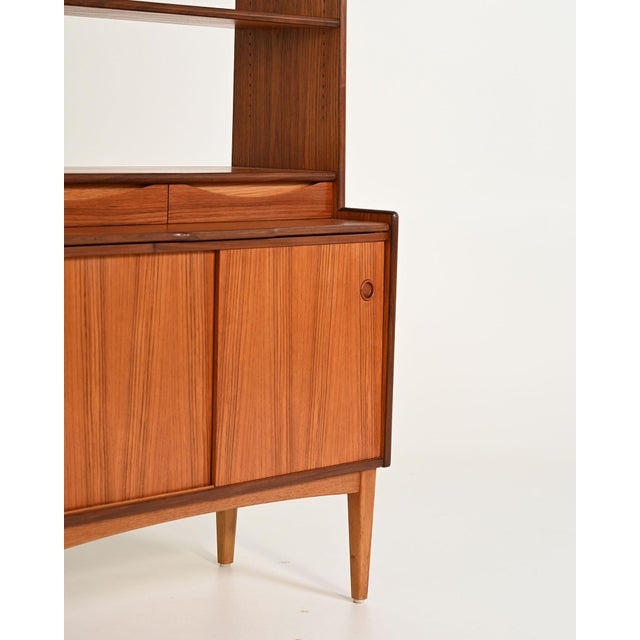 Wood Vintage Bookcase with Pull-Out Desk by Bräntorps, 1960s For Sale - Image 7 of 12