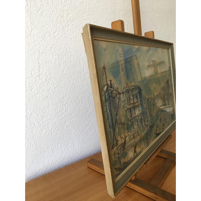 Bruno Martini, Gondoliers à Venise, Watercolor on Paper, Framed For Sale - Image 6 of 8