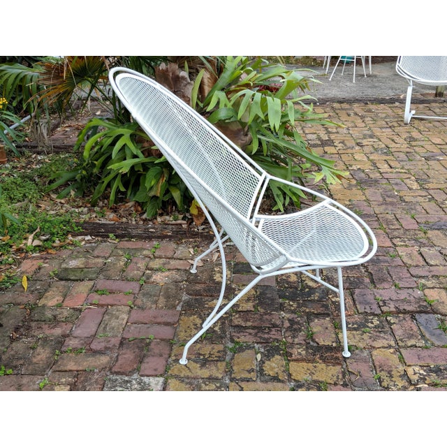 Salterini Vintage Salterini Mid-Century Modern "Radar" White Metal Patio Chair, Attributed For Sale - Image 4 of 9