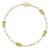 Natural Peridot Princess-Cut Paperclip Chain Bracelet in 18k Gold Plated For Sale