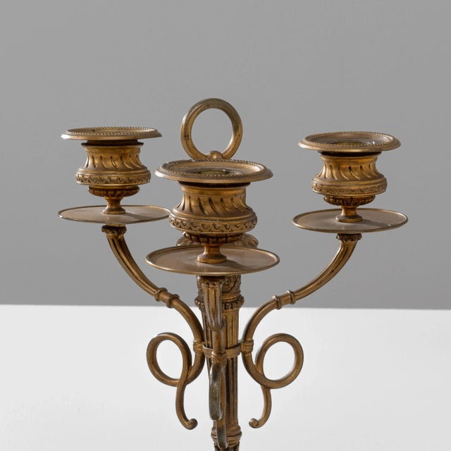 19th Century French Brass Candle Holders, a Pair For Sale - Image 12 of 12