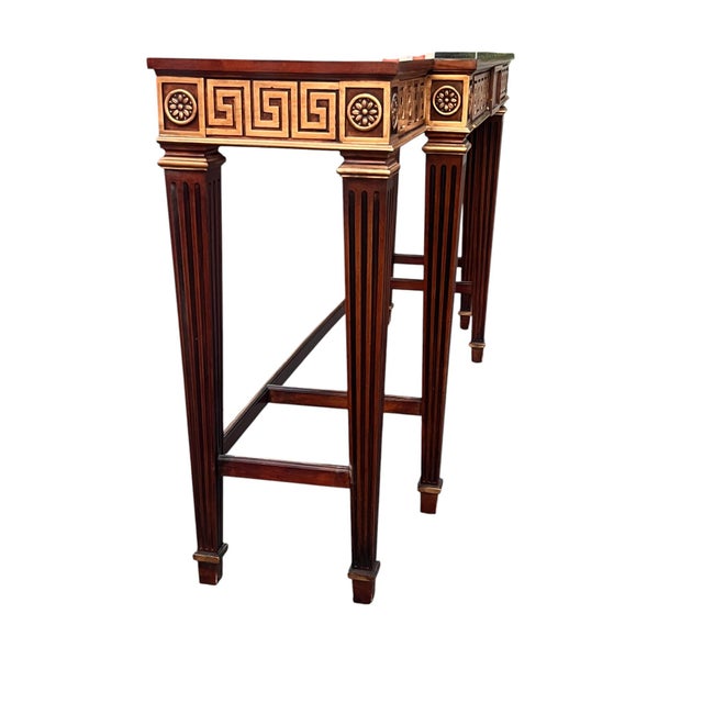 Late 20th Century Hickory White Greek Key Console For Sale - Image 9 of 18