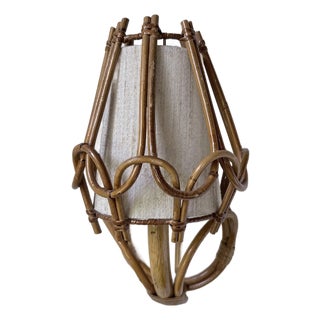 Rattan Wall Sconces by Louis Sognot, 1960, Set of 2 For Sale