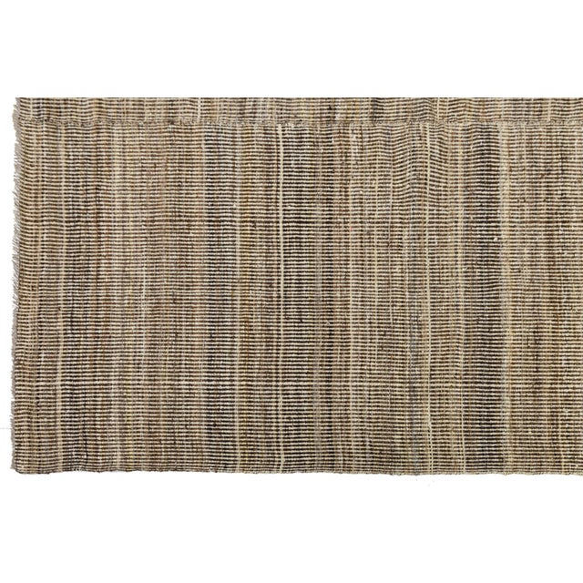 12x15 Earthy Minimalism: Handmade Modern Kilim Wool Rug For Sale - Image 4 of 11