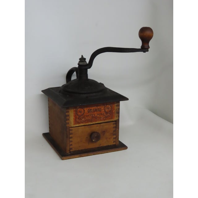 Colonial Wrightsville Hardware Co Wood Cast Iron Coffee Bean Grinder Mill 4672b For Sale - Image 16 of 18