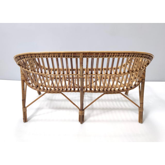 Brown Vintage Italian Bamboo Sofa, 1960s For Sale - Image 8 of 15