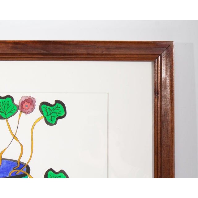 1991 "Fictitious Flowers" Gouache on Board Painting by Steven Conant For Sale In Indianapolis - Image 6 of 7