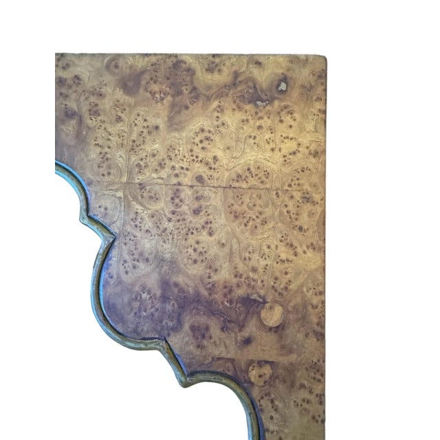 American Burl-Walnut Veneer Low Table, Moroccan Inspired Design. For Sale In Dallas - Image 6 of 8