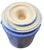 Vintage French Country Periwinkle Blue Ceramic Lidded Canister & Striped Spoon After Digoin Sarreguemines For Sale - Image 11 of 13