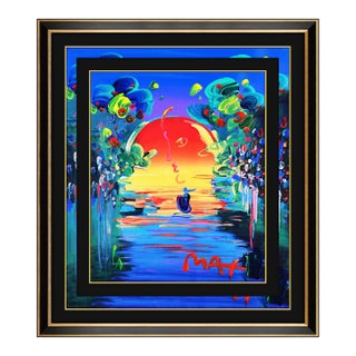 1999 Better World Acrylic Collage Peter Max Painting For Sale