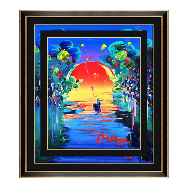 1999 Better World Acrylic Collage Peter Max Painting For Sale