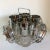 Platinum Banded Kimiko 4 Glass and 4 Coaster Cocktail Set in Caddie For Sale - Image 4 of 13