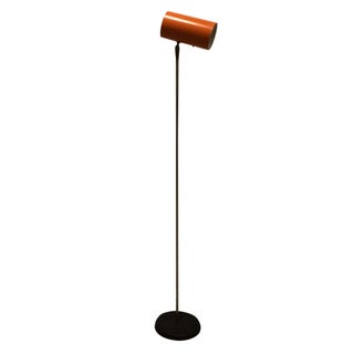 Mid-Century Orange and Chrome Floor Lamp For Sale