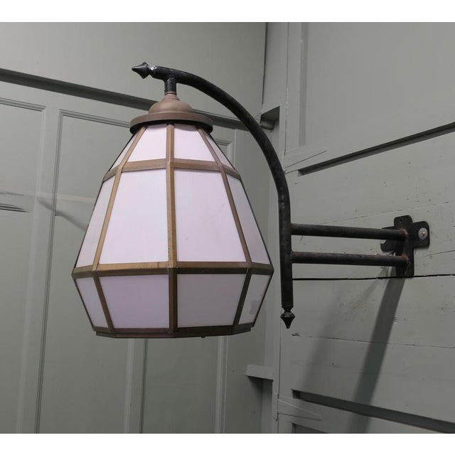 Industrial Vintage Brass Octagonal Wall Lantern, 1960 For Sale - Image 3 of 8