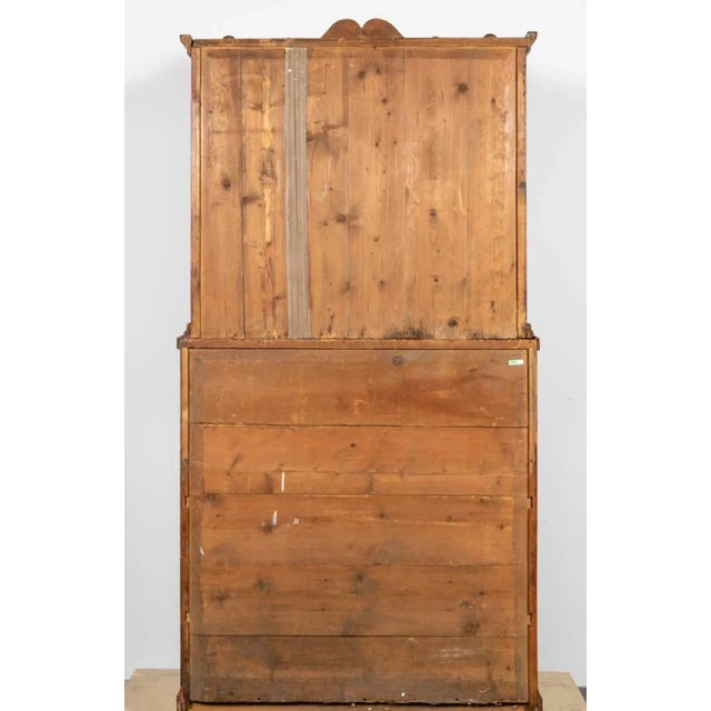 Biedermeier Mid 19th Century Impressive Biedermeier Continental Faux Bois Painted Pine Cylinder Secretary Bookcase For Sale - Image 3 of 12