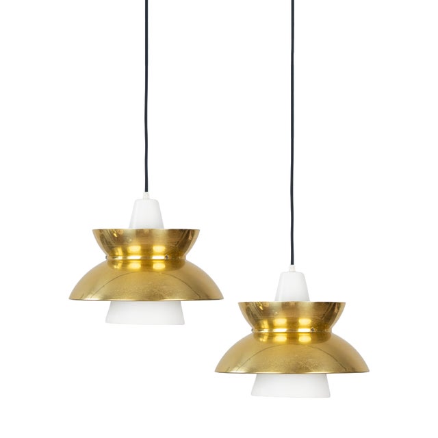 Vintage Danish Pendant Lamps by Henning Klok for Louis Poulsen, 1950s, Set of 2 For Sale