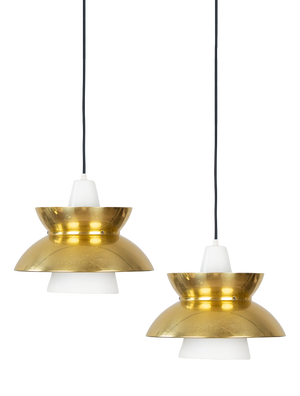 Vintage Danish Pendant Lamps by Henning Klok for Louis Poulsen, 1950s, Set of 2