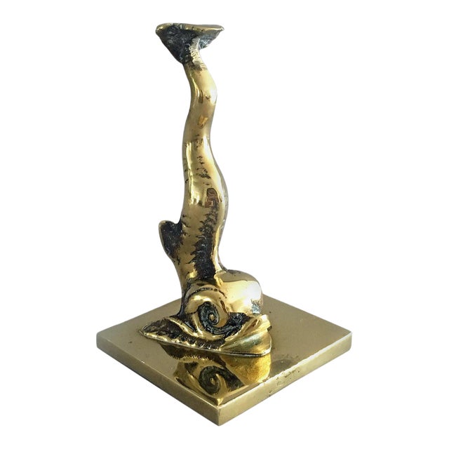 Antique Brass Dolphin Paperweight For Sale