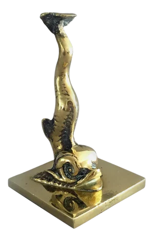 Antique Brass Dolphin Paperweight