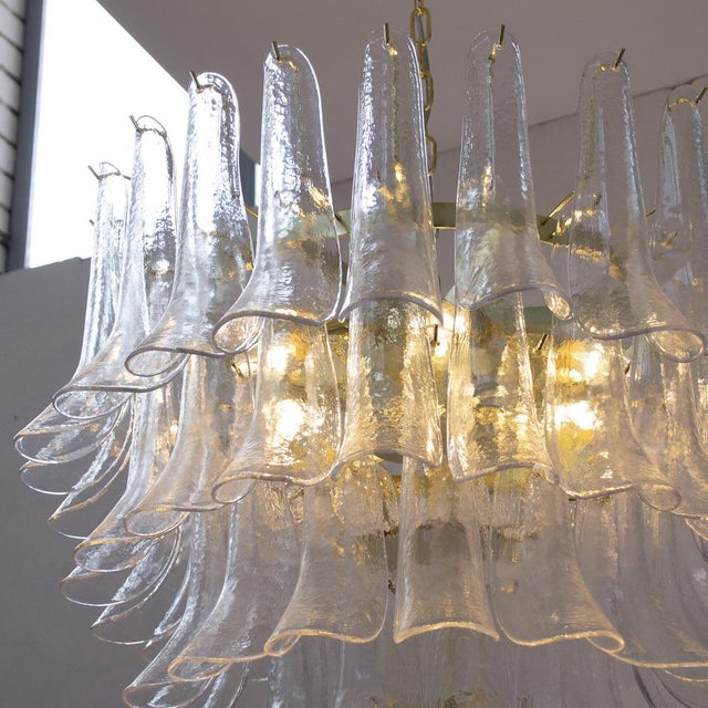 Italian Petal Suspension Lamp in Murano Glass For Sale - Image 6 of 14