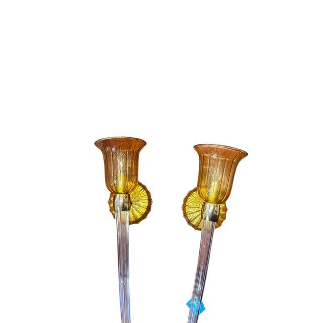 Italian 1970s Venetian Wall Sconces - a Pair For Sale - Image 3 of 4