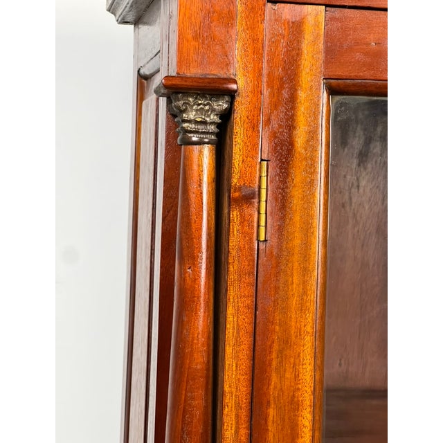 Vintage Victorian Style Glass Door Mahogany Bookcase For Sale - Image 11 of 11