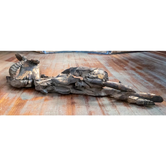 19th Century Chinoiserie Chinese Carved Giltwood Architectural Fragment With Birds and Pomegranates For Sale - Image 11 of 18