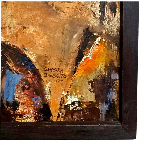 1960s Brutalist Expressionist Painting Sandra De Soito "Spectators", 1962, For Sale - Image 5 of 10