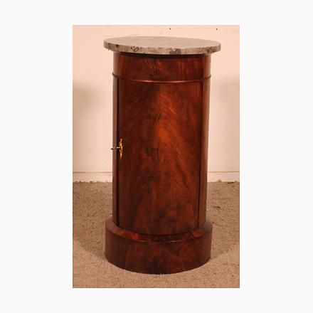 Large Empire Sonno Bedside Table in Flamed Mahogany and Marble For Sale - Image 12 of 12
