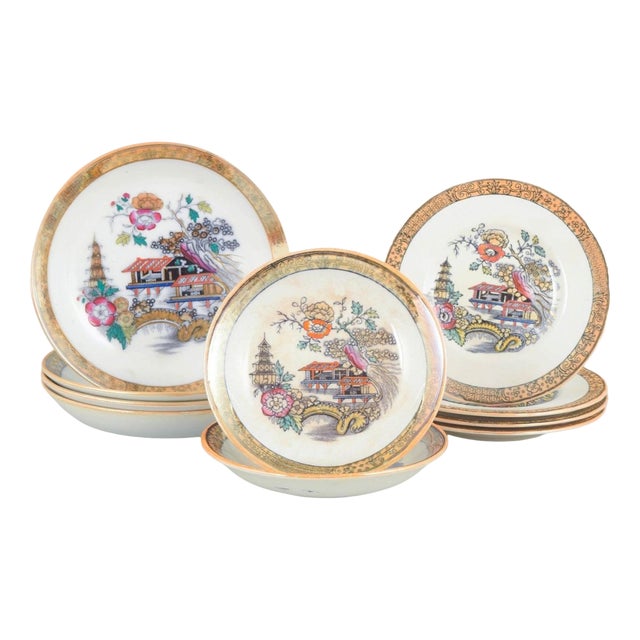 Flat and Deep Japan Series Dishes from Rörstrand, Early 20th Century, Set of 10 For Sale