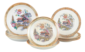 Flat and Deep Japan Series Dishes from Rörstrand, Early 20th Century, Set of 10