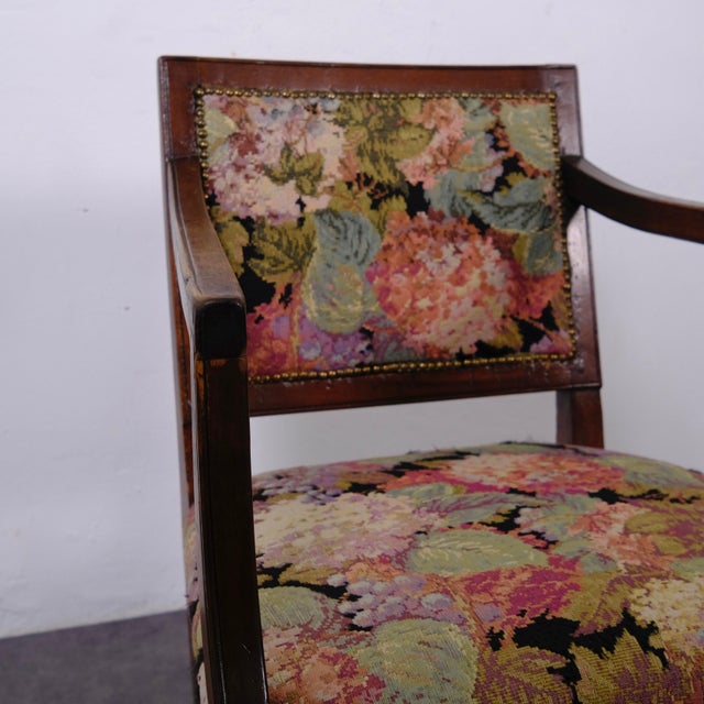 Late 19th Century Wooden and Fabric Armchair with Cushion For Sale - Image 4 of 18