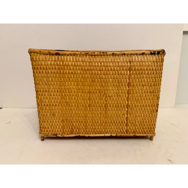 Vintage Bamboo & Rattan Letter Holder Desk Organizer 3 Piece Set For Sale - Image 9 of 12