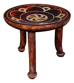 Small Antique Tribal Side Table, African, Fruitwood, Lamp, Stool, Late Victorian