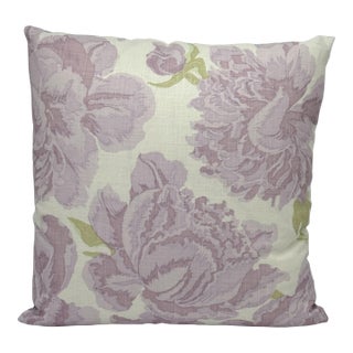 Christopher Farr Peonies in Lilac Decorative Pillow Cover For Sale