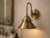 Solid Brass Industrial Wall Sconce, Antique Brass Dome Shade, Farmhouse Bedroom Lighting For Sale - Image 4 of 11