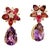 Amethyst Bochic "Orient" Vintage Amethyst & Rose Rodorite Earrings -18K Gold & Silver For Sale - Image 8 of 18